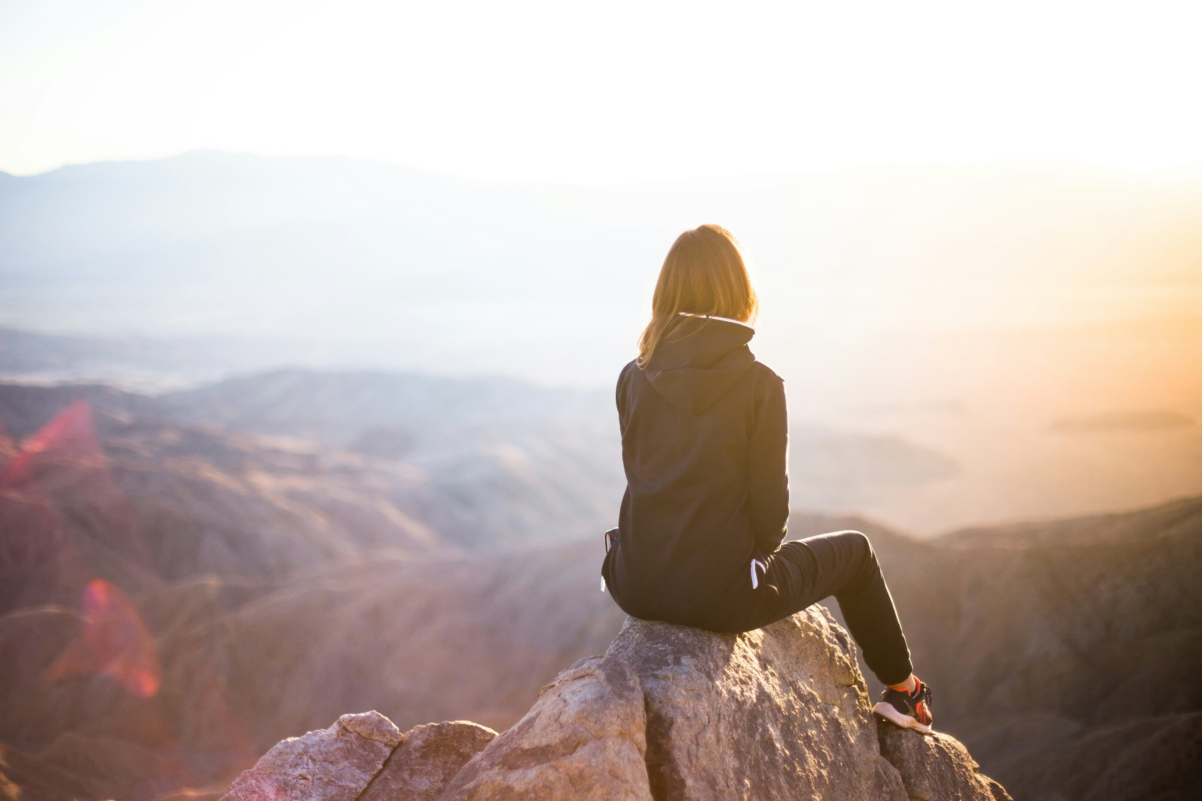 Looking out over a mountain valley