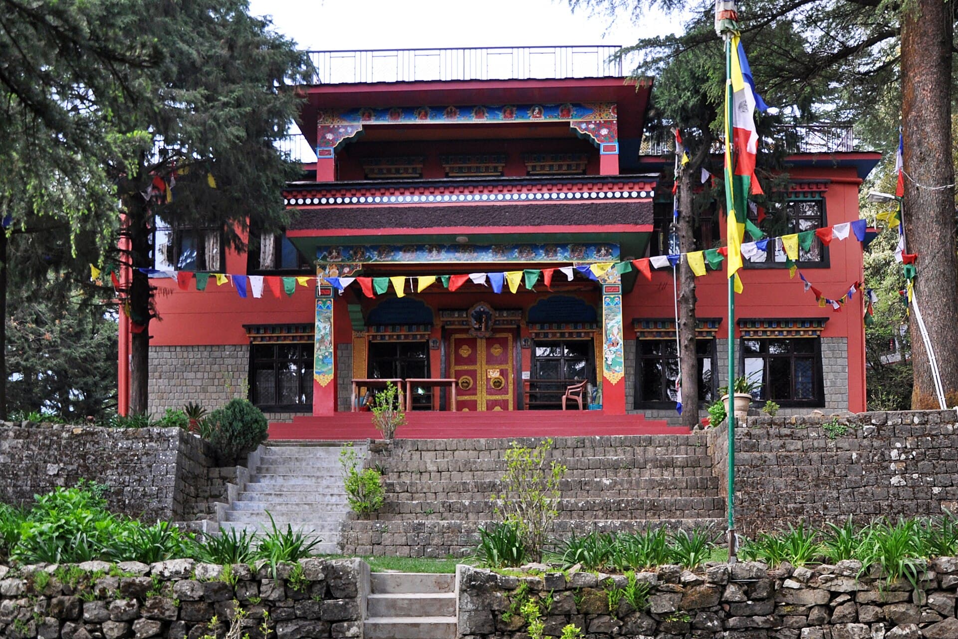 Main gompa (meditation hall) at Tushita