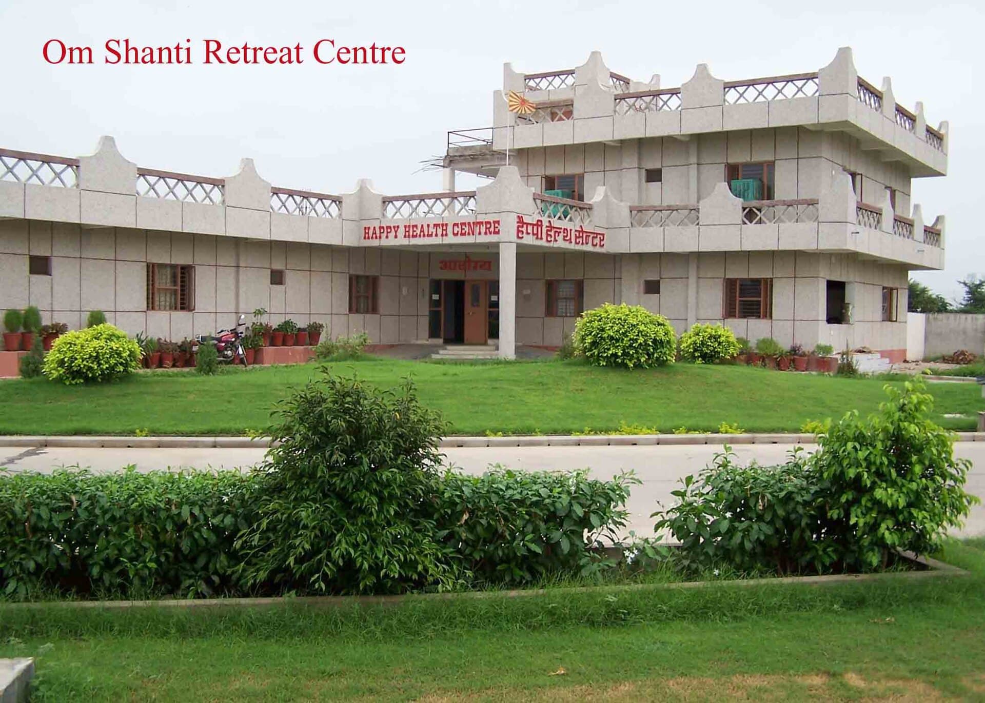Health centre building on the Om Shanti Retreat Centre campus