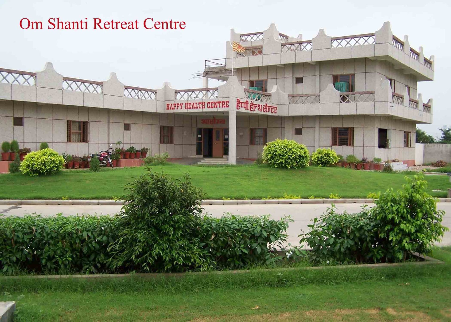 Health centre building on the Om Shanti Retreat Centre campus