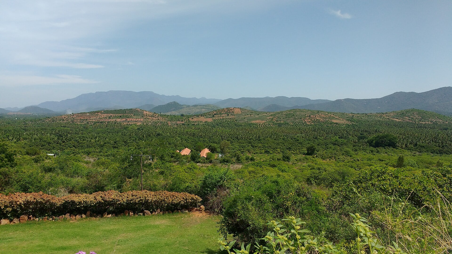 Orchards and hills around Pudur, a few kilometres from the ashram