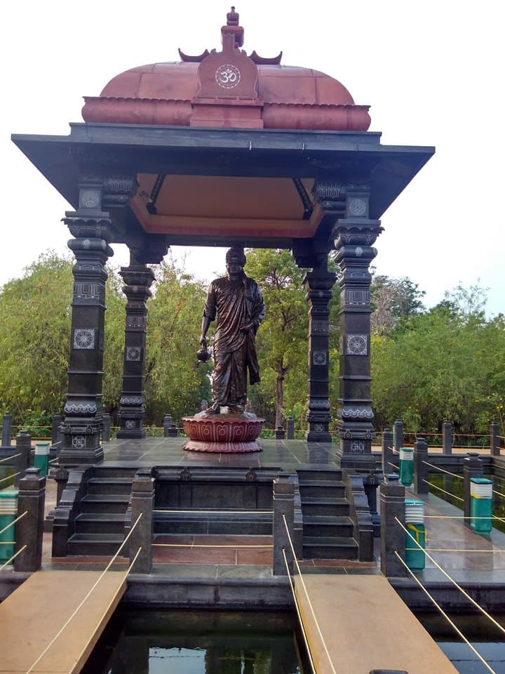 Statue of Swami Vivekananda in the memorial park at Vivekanandapuram